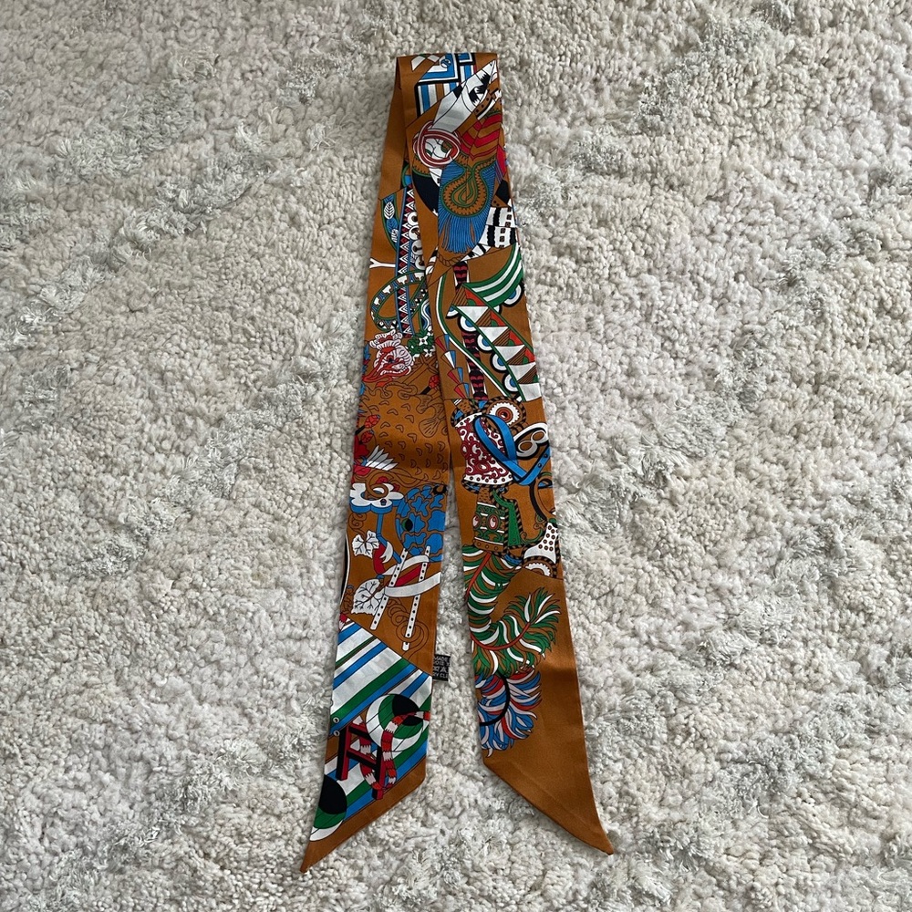 NWOT - Pure Silk Tribal Print Twilly/Scarf